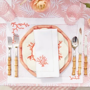 Fashion Coral Linen Napkins (Set Of 4) Napkins