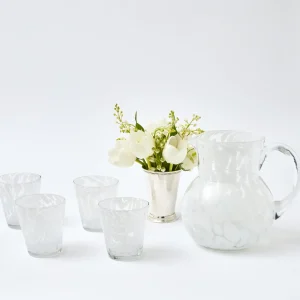 Cheap Dappled White Water Glasses (Set Of 4) Glasses