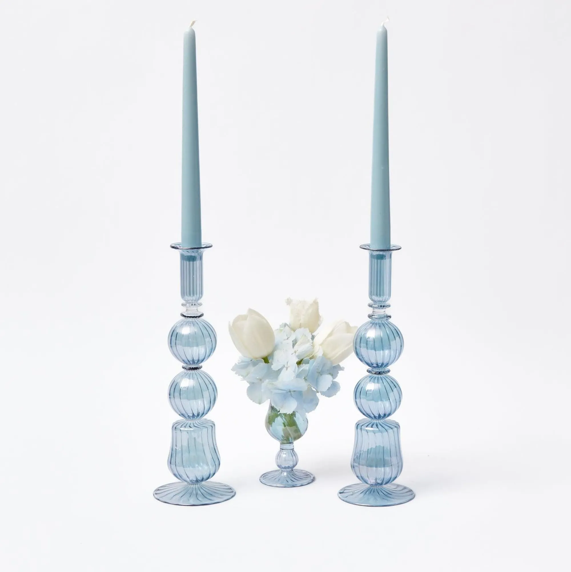 delphine_blue_candle_hold_0.webp Outlet Delphine Blue Candle Holders (Pair) Candle Holders