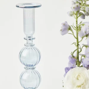 Outlet Delphine Blue Candle Holders (Pair) Candle Holders