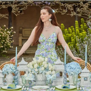 Outlet Delphine Blue Candle Holders (Pair) Candle Holders