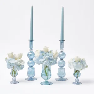 Outlet Delphine Blue Candle Holders (Pair) Candle Holders