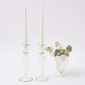 Fashion Dotty Gold Candle Holder (Pair) Candle Holders