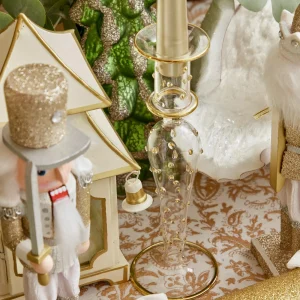 Fashion Dotty Gold Candle Holder (Pair) Candle Holders