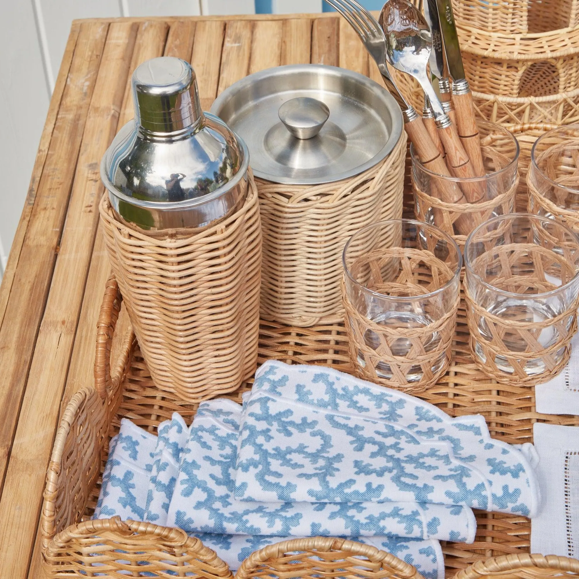 edie_blue_coral_napkins_s_10.webp Online Edie Blue Coral Napkins (Set Of 4) Napkins