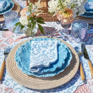 Online Edie Blue Coral Napkins (Set Of 4) Napkins