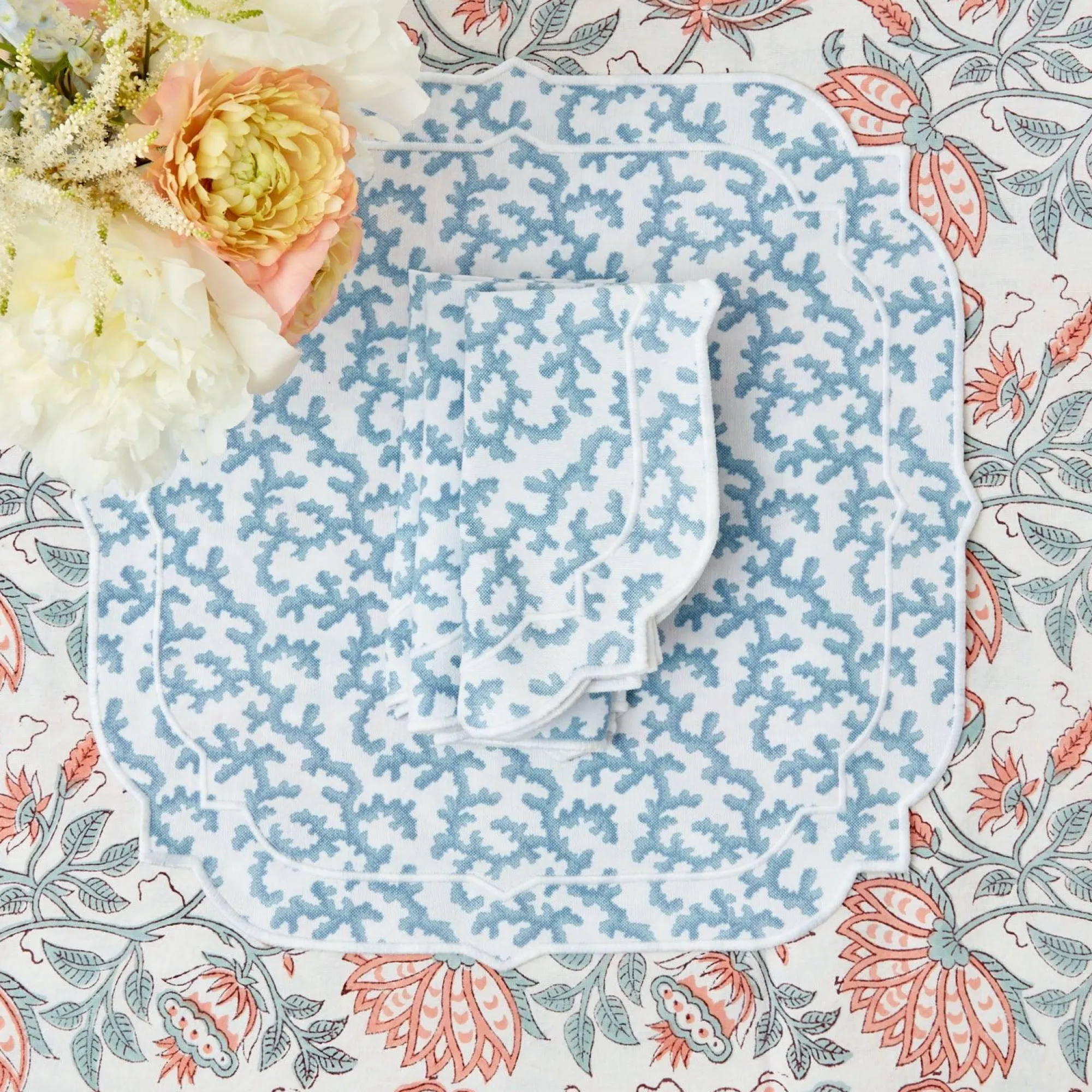 edie_blue_coral_napkins_s_4.webp Online Edie Blue Coral Napkins (Set Of 4) Napkins