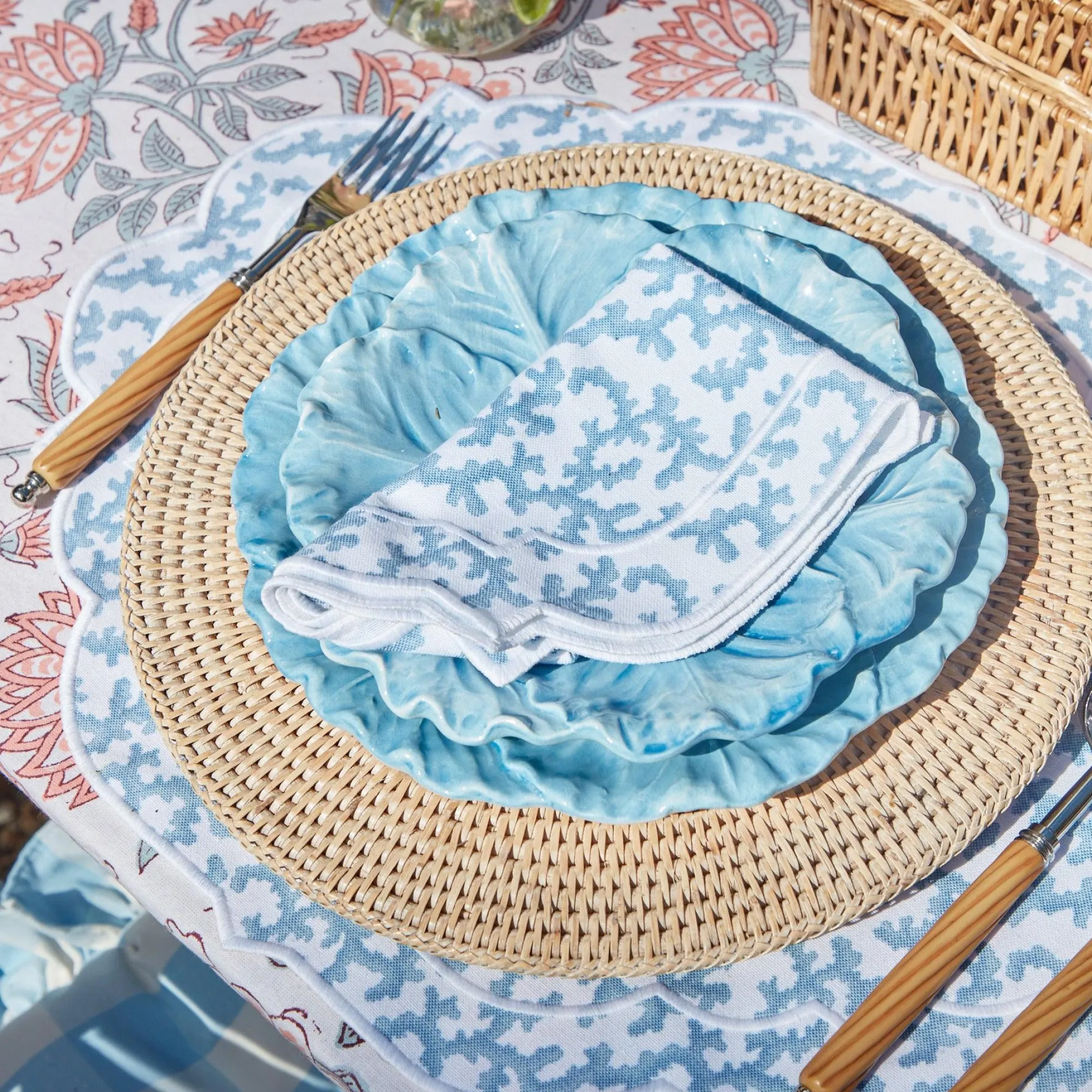 edie_blue_coral_napkins_s_5.webp Online Edie Blue Coral Napkins (Set Of 4) Napkins