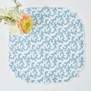 Online Edie Blue Coral Placemats & Napkins (Set Of 4) Table Linen Sets