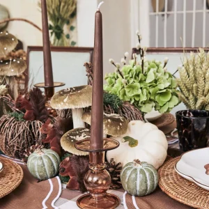 Fashion Elise Small Amber Candle Holder (Pair) Candle Holders