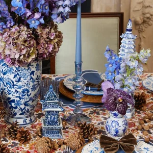 Clearance Elodie Blue Candle Holder Set Candlescapes