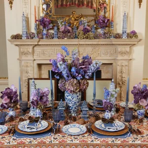 Clearance Elodie Blue Candle Holder Set Candlescapes