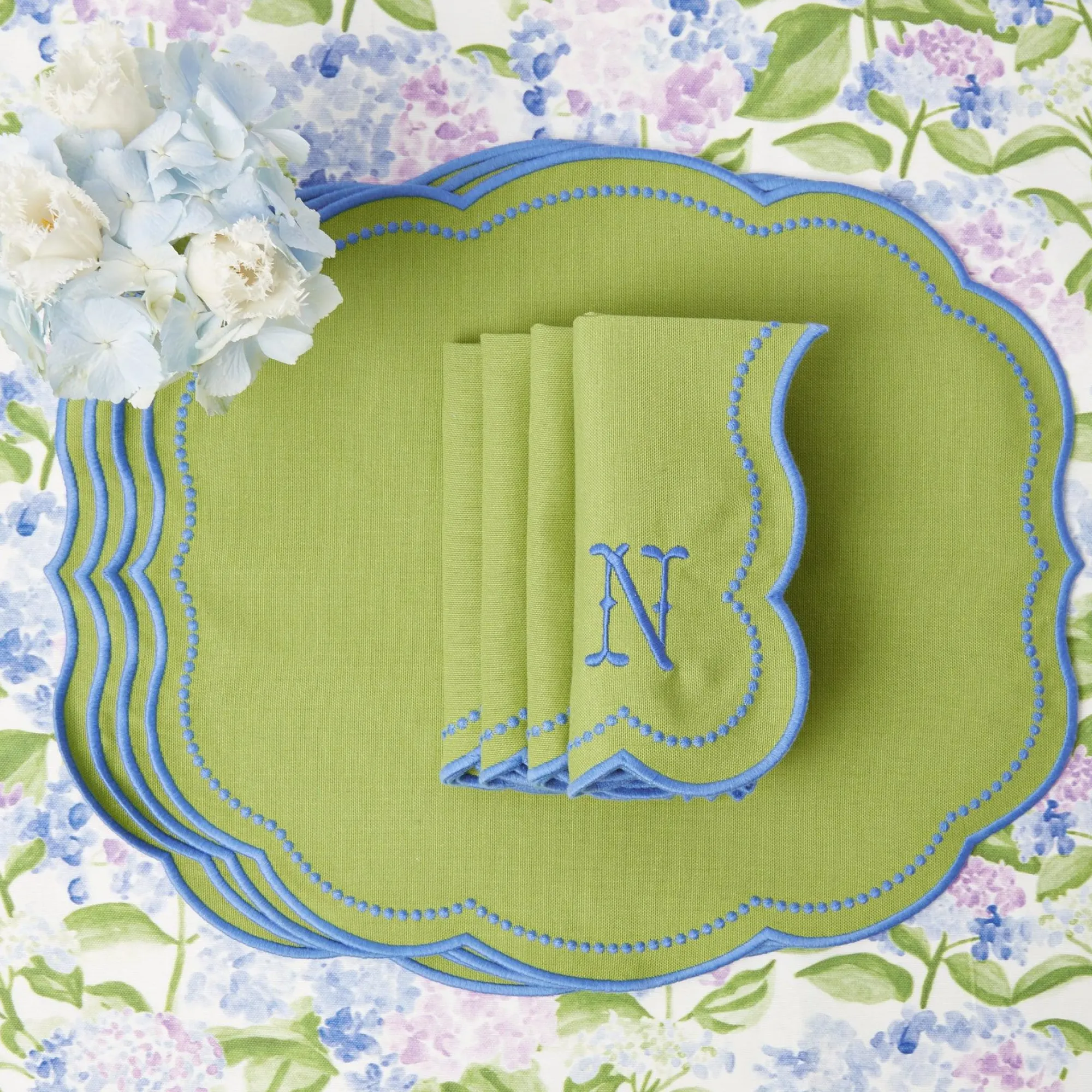 eloise_green_and_blue_pla_1.webp Hot Eloise Green And Blue Placemats & Napkins (Set Of 4) Table Linen Sets