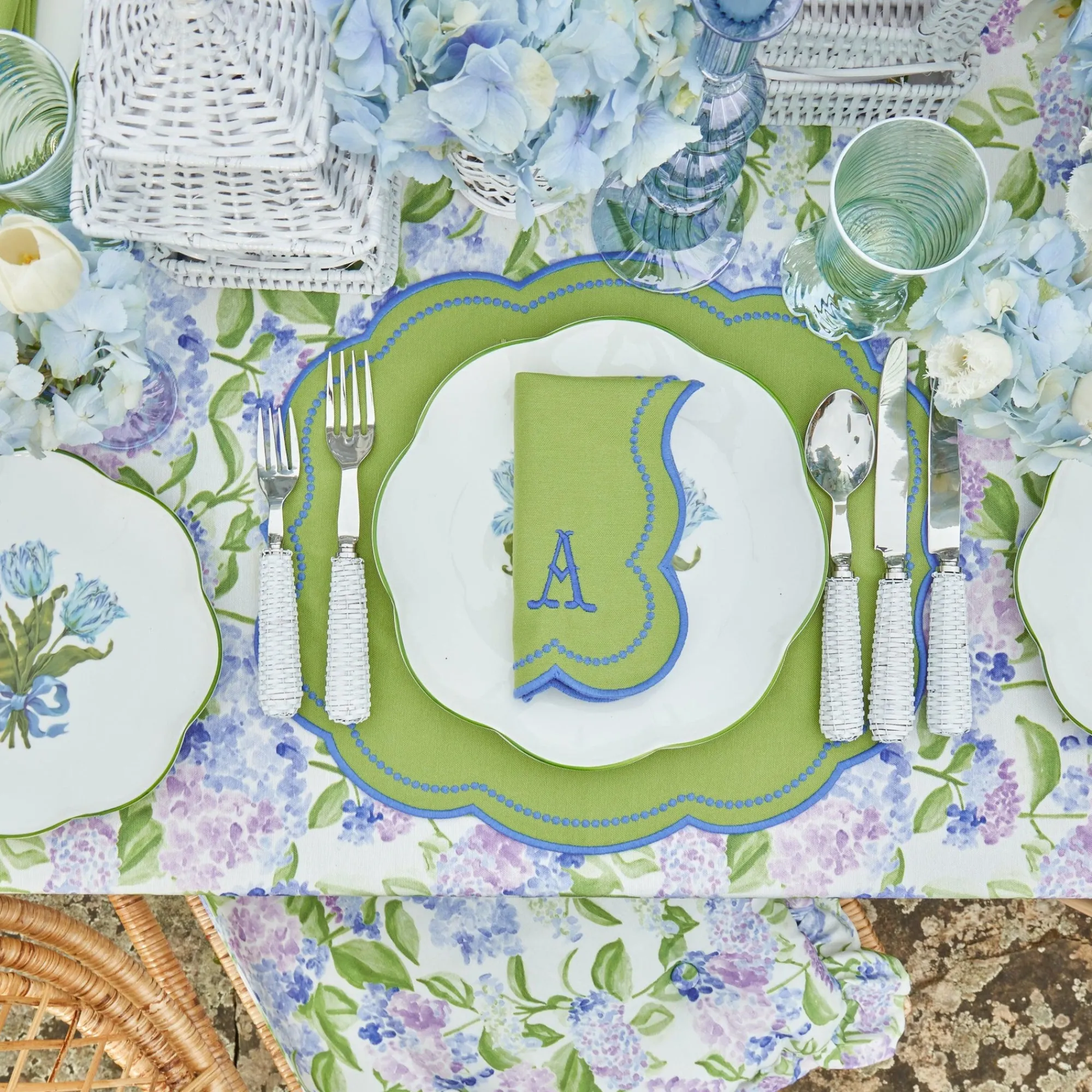 eloise_green_and_blue_pla_10.webp Hot Eloise Green And Blue Placemats & Napkins (Set Of 4) Table Linen Sets