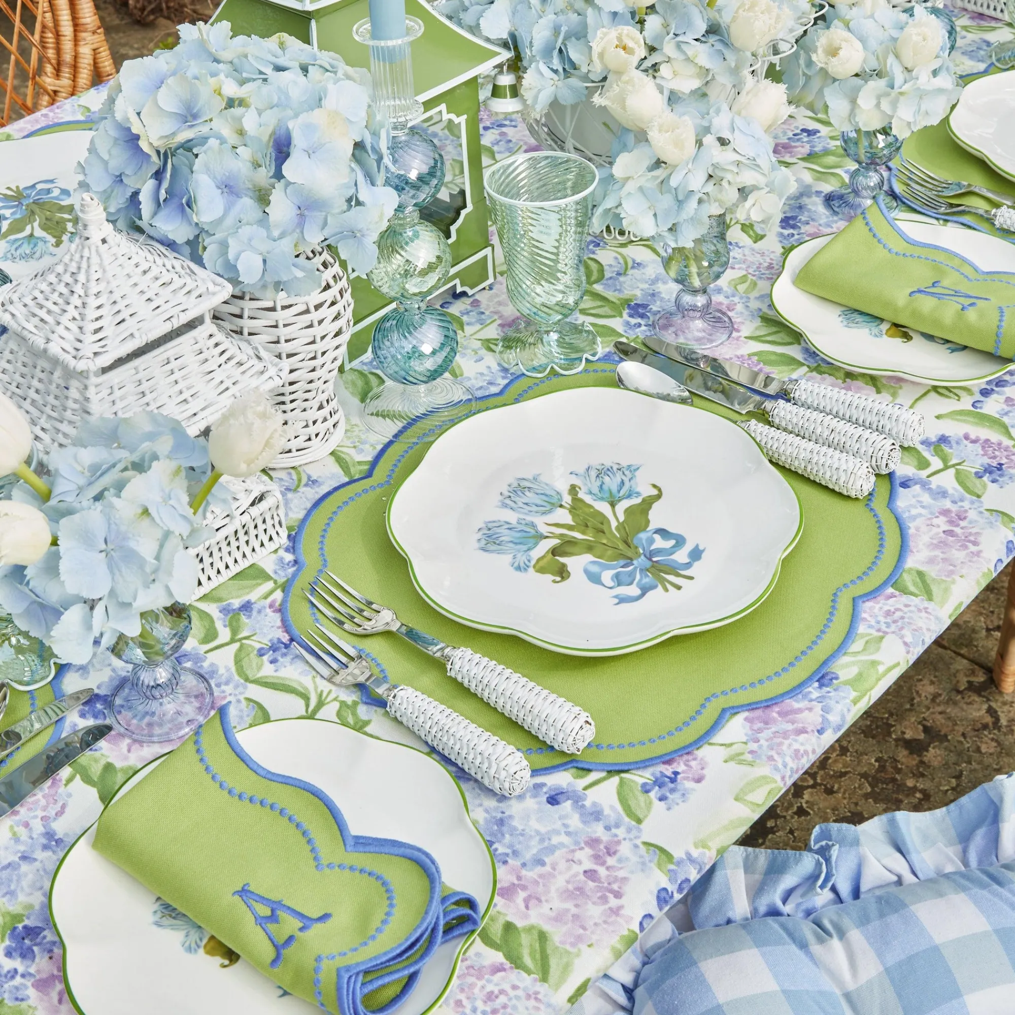 eloise_green_and_blue_pla_11.webp Hot Eloise Green And Blue Placemats & Napkins (Set Of 4) Table Linen Sets