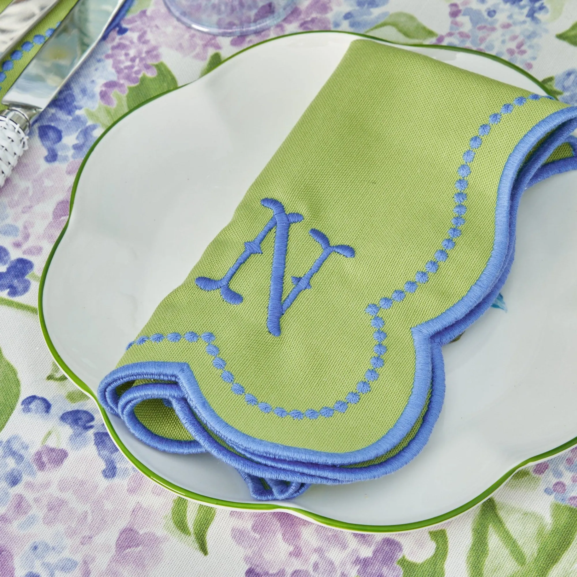 eloise_green_and_blue_pla_12.webp Hot Eloise Green And Blue Placemats & Napkins (Set Of 4) Table Linen Sets