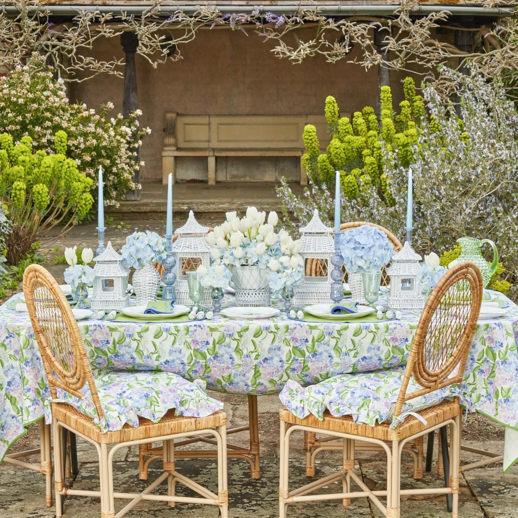 eloise_green_and_blue_pla_3.webp Hot Eloise Green And Blue Placemats & Napkins (Set Of 4) Table Linen Sets