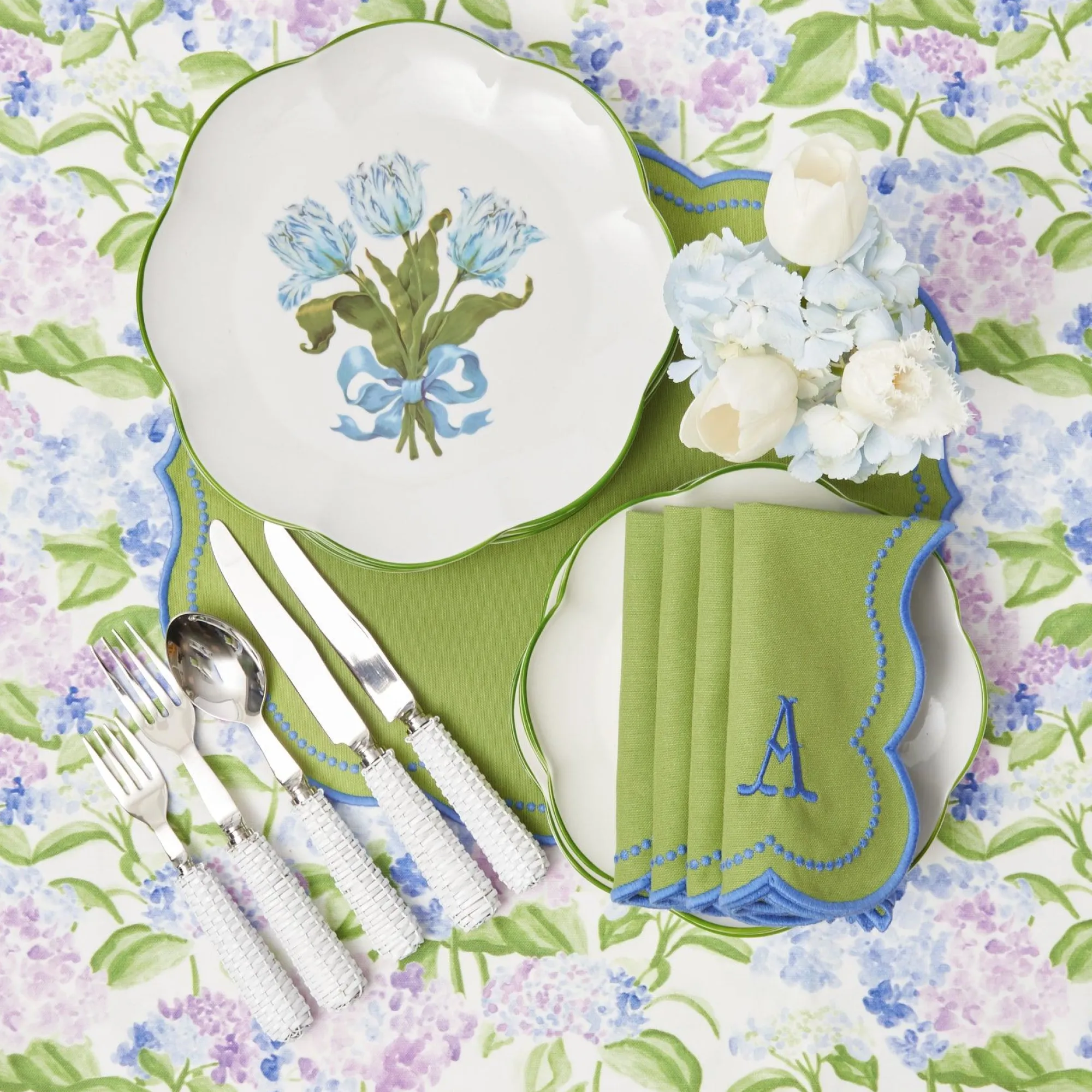 eloise_green_and_blue_pla_7.webp Hot Eloise Green And Blue Placemats & Napkins (Set Of 4) Table Linen Sets