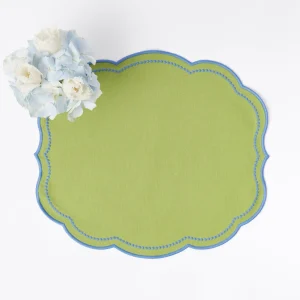 Hot Eloise Green And Blue Placemats & Napkins (Set Of 4) Table Linen Sets