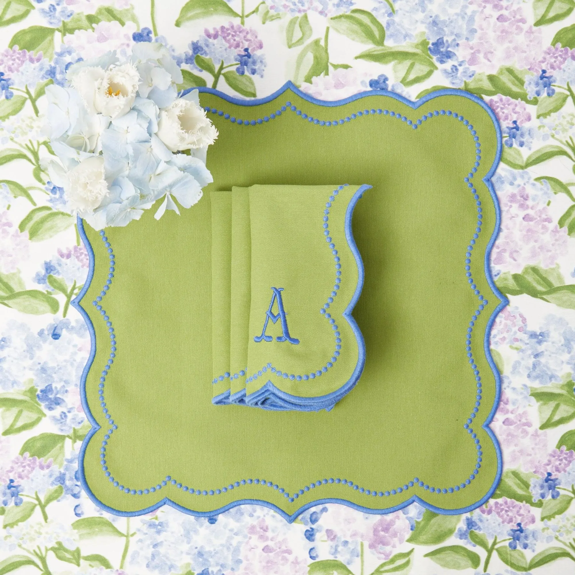 eloise_green_and_blue_pla_9.webp Hot Eloise Green And Blue Placemats & Napkins (Set Of 4) Table Linen Sets