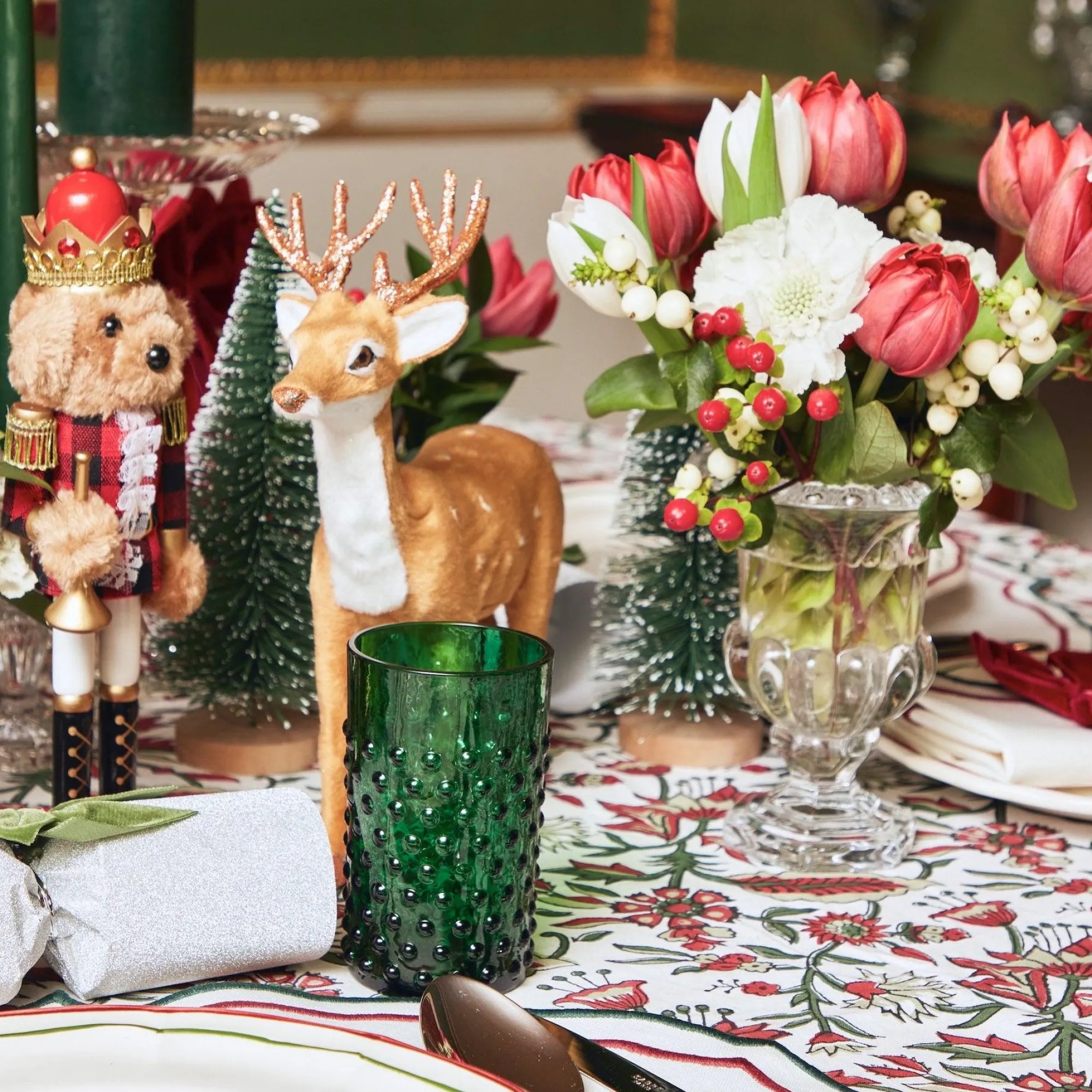 emerald_green_hobnail_gla_0.webp New Emerald Green Hobnail Glasses & Jug Set Glassware Sets