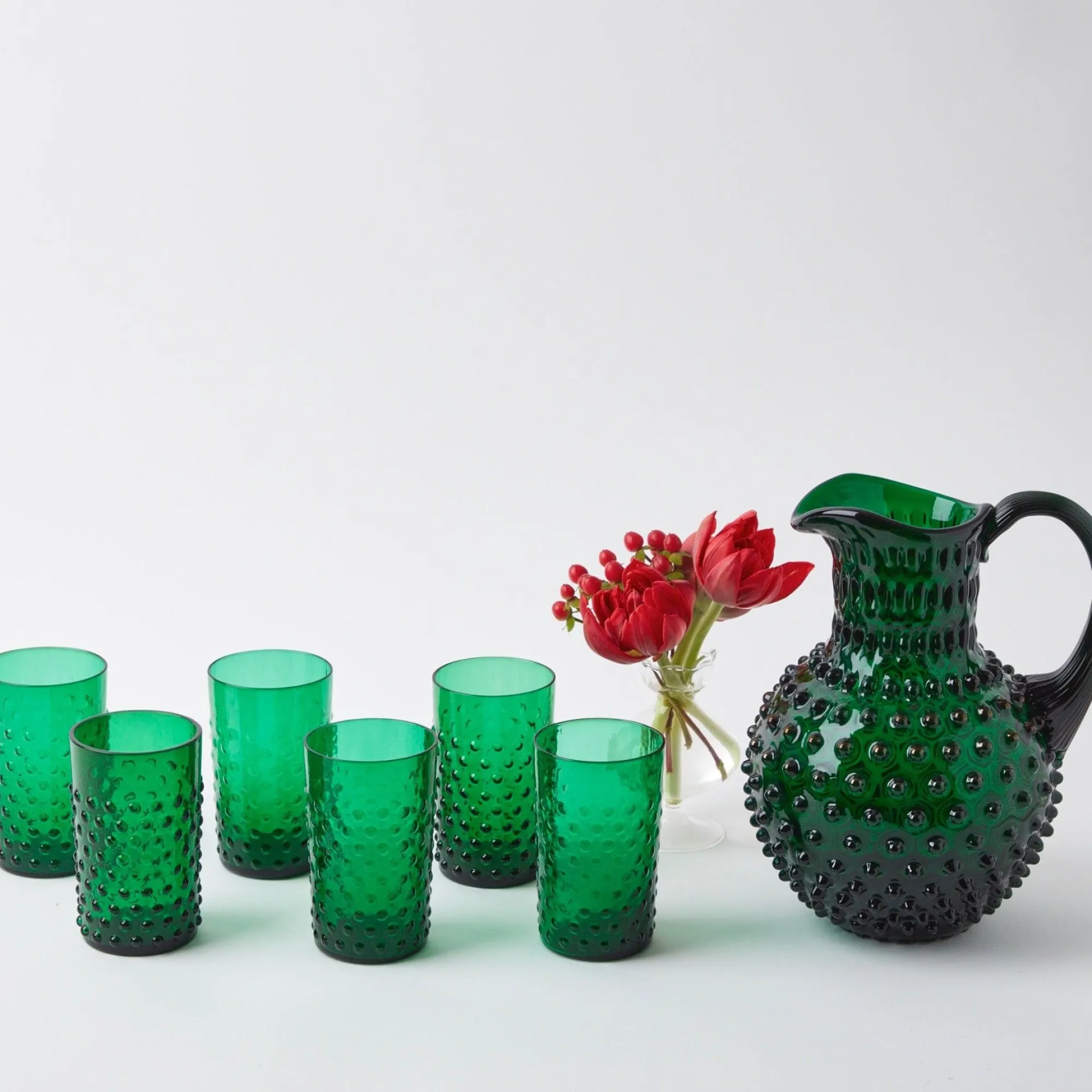 emerald_green_hobnail_jug_1.webp Discount Emerald Green Hobnail Jug Jugs