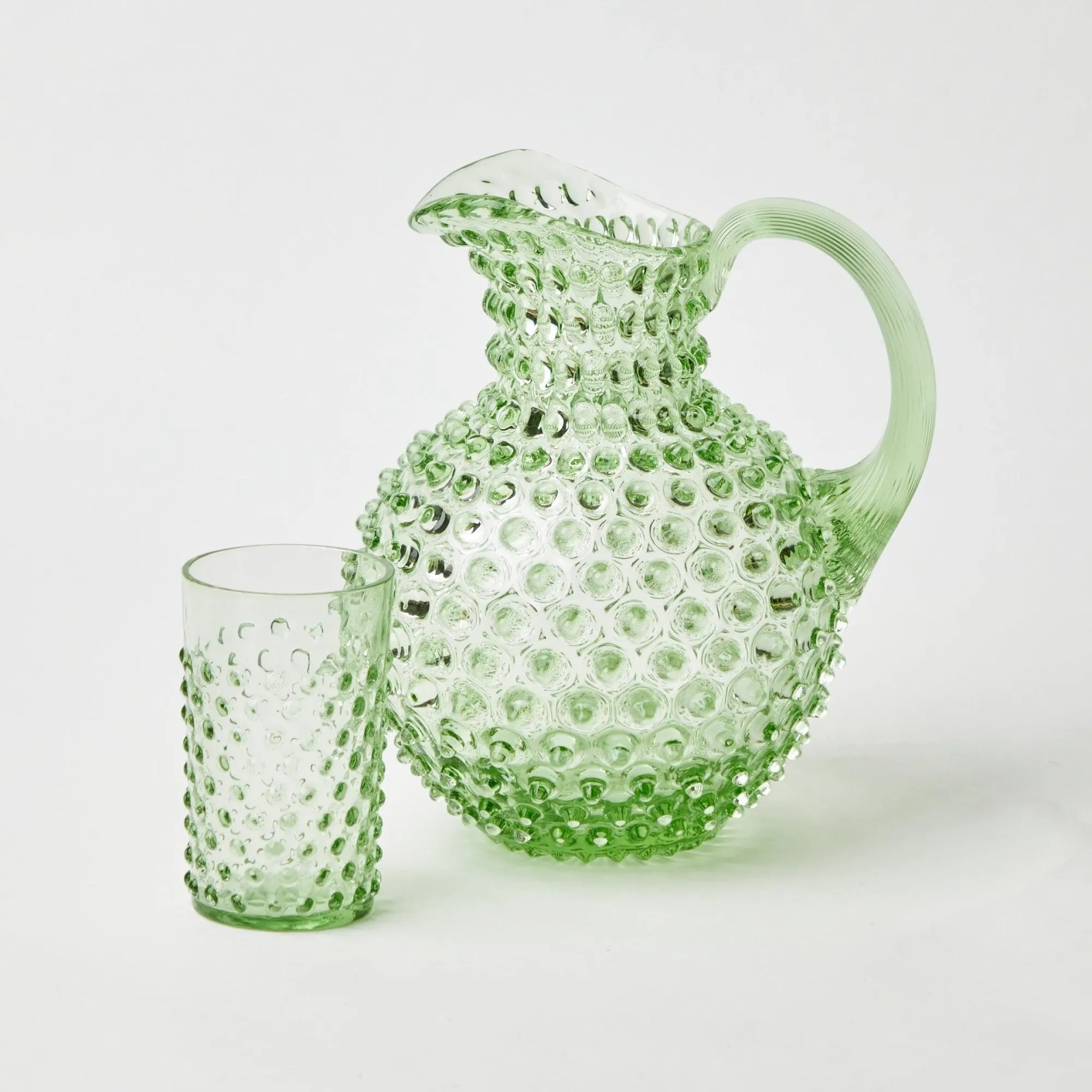 emerald_hobnail_glasses___5-2.webp Outlet Emerald Hobnail Glasses & Jug Set Jugs
