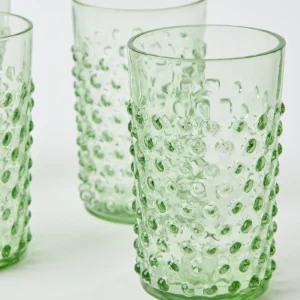 Clearance Emerald Hobnail Glasses (Set Of 6) Glasses