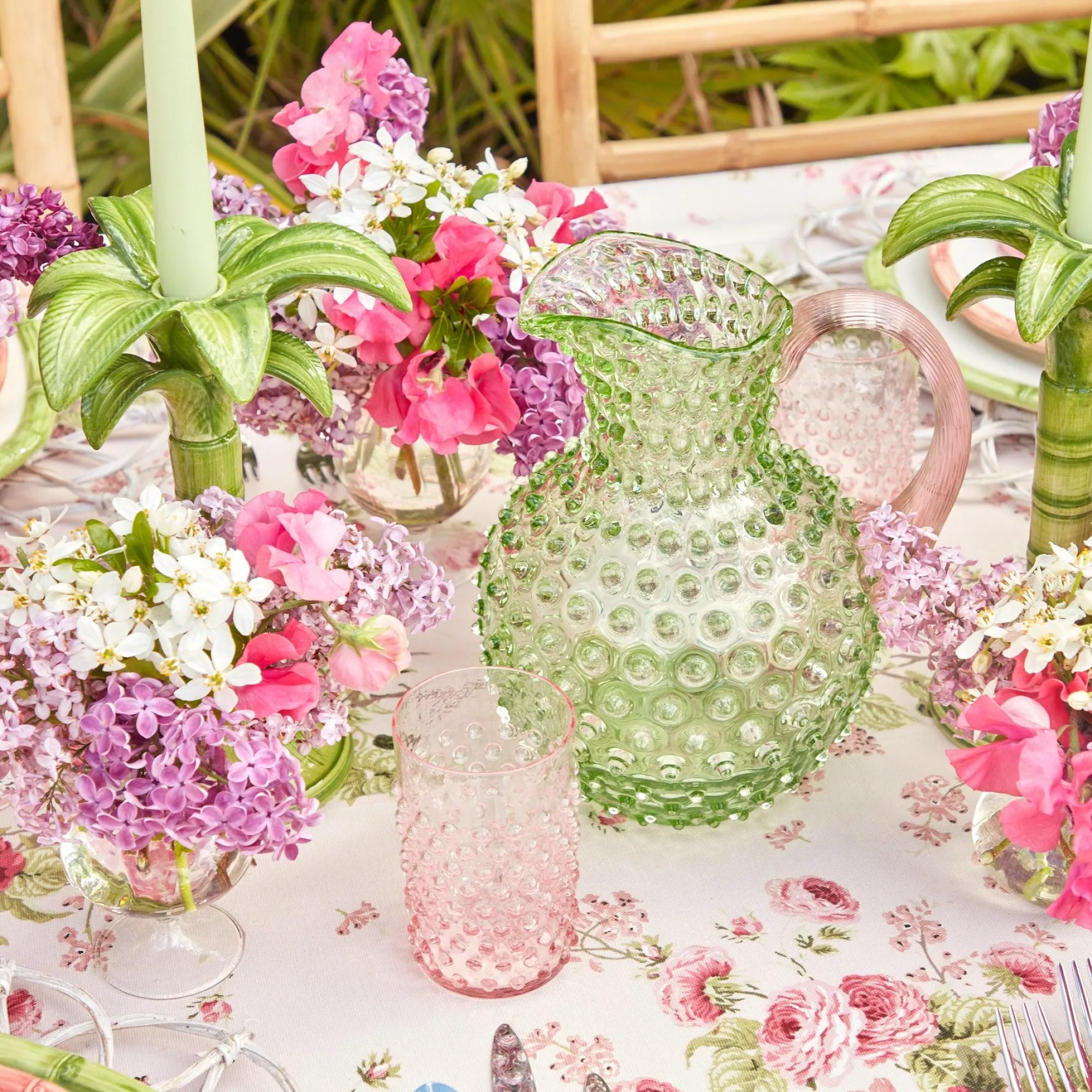 emerald_hobnail_jug__rose_5.webp Hot Emerald Hobnail Jug & Rose Handle Jugs