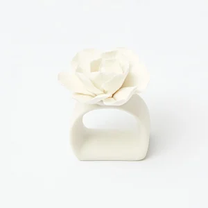 Shop Fiore Porcelain Napkin Rings (Set Of 4) Napkin Rings, Bows & Wreaths