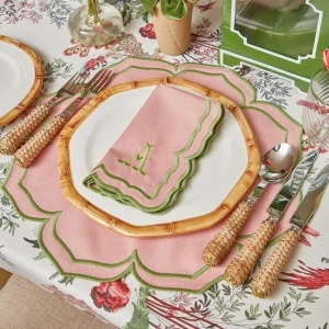 Fashion Fleur Pink Placemats & Napkins (Set Of 4) Table Linen Sets