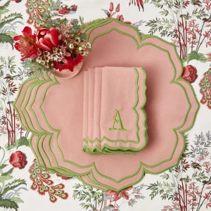 Fashion Fleur Pink Placemats & Napkins (Set Of 4) Table Linen Sets