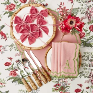 Fashion Fleur Pink Placemats & Napkins (Set Of 4) Table Linen Sets