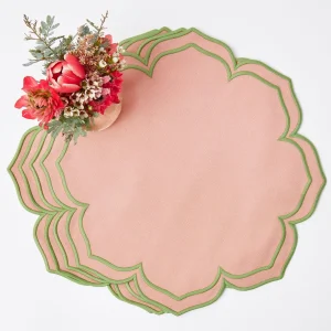 Fashion Fleur Pink Placemats & Napkins (Set Of 4) Table Linen Sets