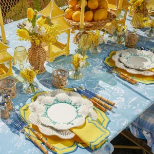Best Sale Fleur Yellow Placemats & Napkins (Set Of 4) Table Linen Sets