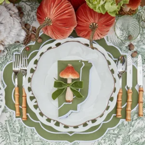 Online Forest Green Velvet Mini Bows (Set Of 4) Napkin Rings, Bows & Wreaths