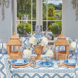 Shop French Blue Garland Starter Plates (Set Of 4) Crockery Sets