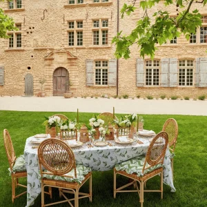 Store Frilled Green Ikat Seat Pad Cushion (Set Of 4) Cushions