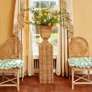 Store Frilled Green Ikat Seat Pad Cushion (Set Of 4) Cushions