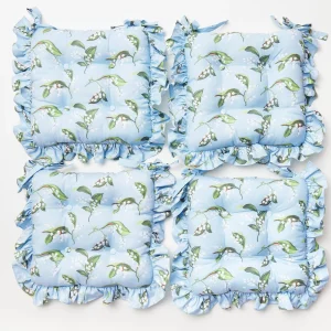 Best Sale Frilled Lily Of The Valley Seat Pad Cushion (Set Of 4) Cushions