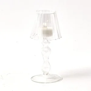 Clearance Glass Lantern Tea Light Holder (Pair) - 18Cm Pagodas & Lanterns