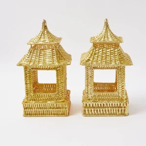 Store Gold Rattan Pagoda Lantern Rattan Tableware