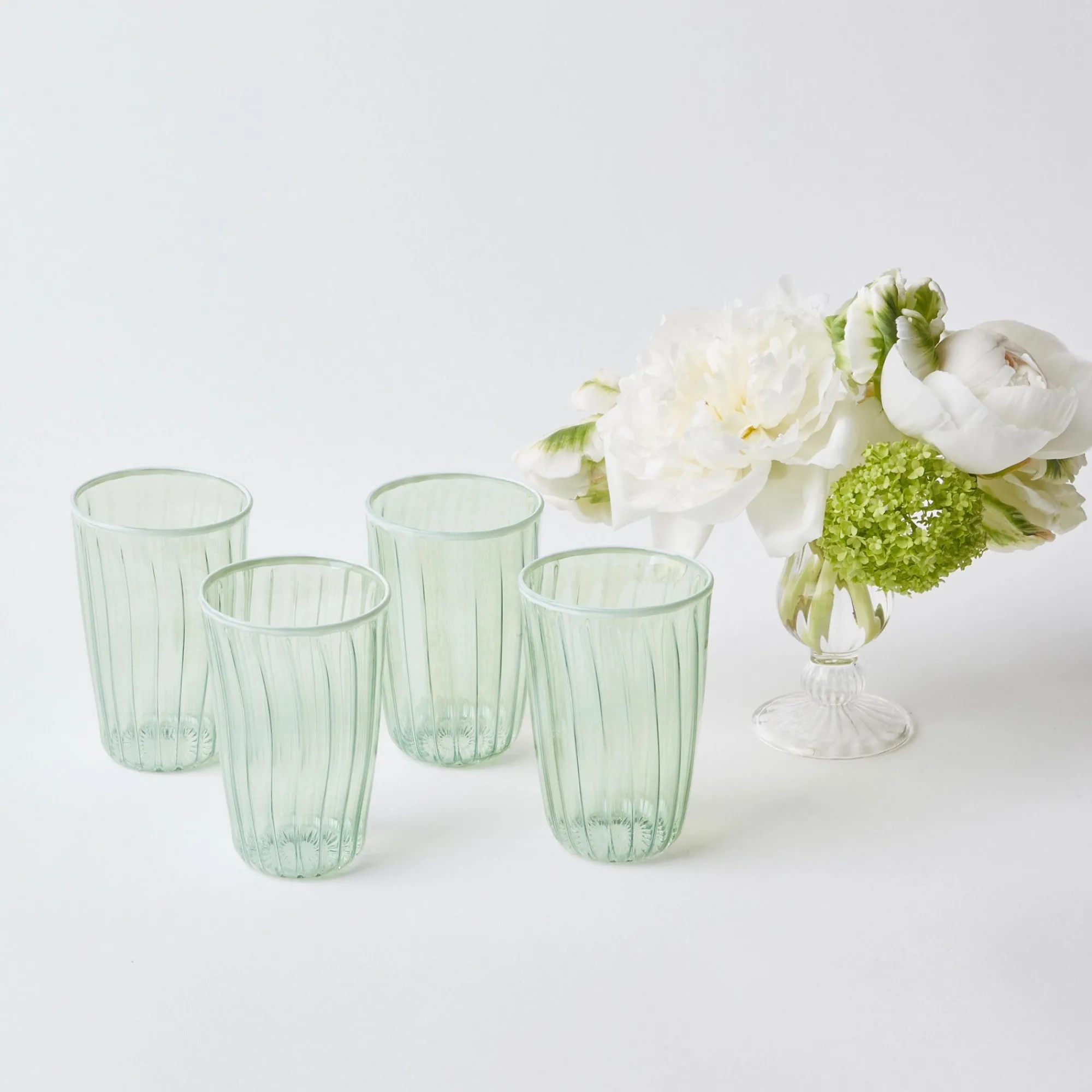 green__white_rim_water_gl_12.webp Online Green & White Rim Water Glasses (Set Of 4) Glasses