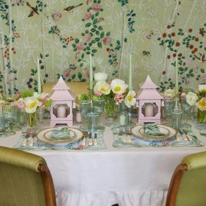 Online Green & White Rim Water Glasses (Set Of 4) Glasses