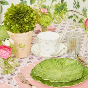 Online Green & White Rim Water Glasses (Set Of 4) Glasses