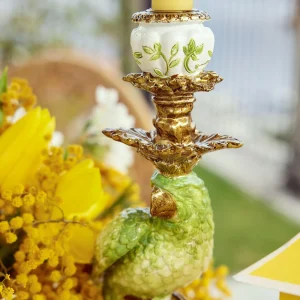Clearance Green & Yellow Parrot Candlescape Candle Holders