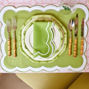 Shop Green Geometric Bamboo Starter Plate (Set Of 4) Starter Plates