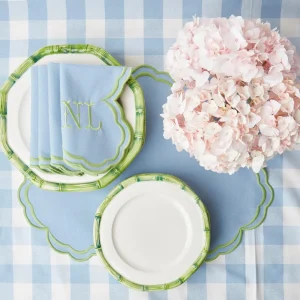 Best Sale Green Geometric Bamboo Starter Plate Starter Plates