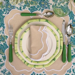 Shop Green Geometric Bamboo Starter Plate (Set Of 4) Starter Plates