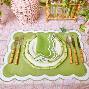 Best Sale Green Geometric Bamboo Starter Plate Starter Plates